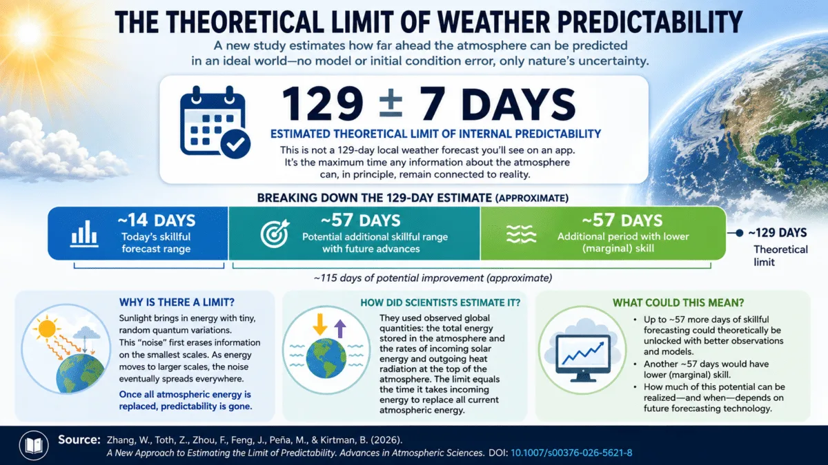 天気予報の限界は「129日後」？太陽が決める理論上の壁を研究チームが算出