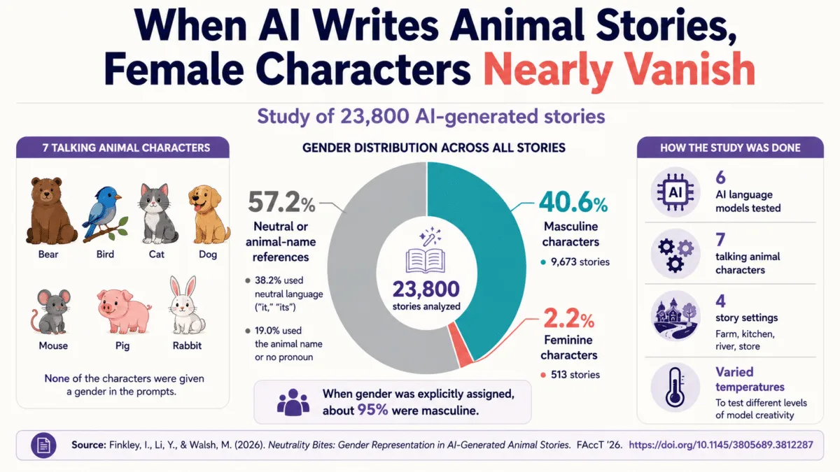 AIが書く動物物語、メス登場たった2％。オス95％の衝撃